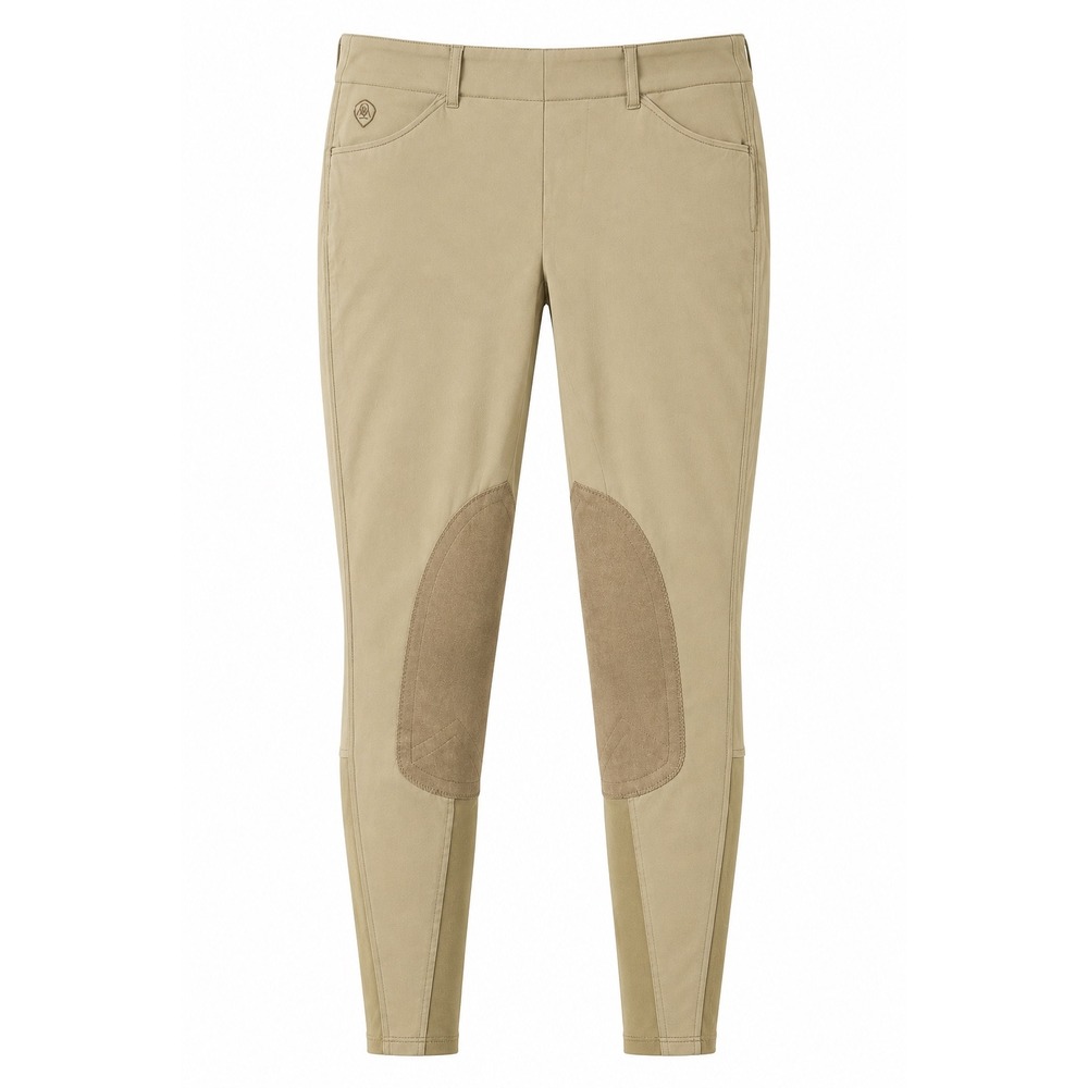 Ariat Womens Tan Knee Patch Equestrian Riding Breeches Pants Size 28R Side Zip